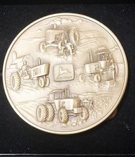 Vintage 1982 Solid Brass John Deere Tractors Belt Buckle #4704/5000 Made. New picture