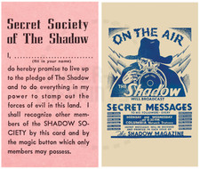 SECRET SOCIETY OF THE SHADOW MEMBERSHIP CARD - VINTAGE REPRINT picture