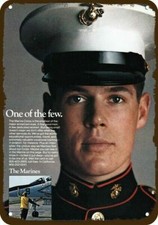 1976 U.S. MARINES MARINE Vintage-Look DECORATIVE REPLICA METAL SIGN picture