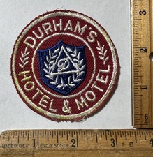 Vintage Durham’s Hotel & Motel Logo Patch North Carolina Travel Souvenir As Is picture