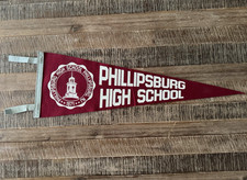 Vintage MCM Phillipsburg High School Stateliners NJ Felt Pennant Banner 27” picture