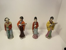 Lot Of 4 Vintage Chinese/Asian Porcelain 10”in High Figurines Preowned  picture