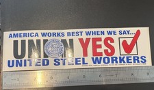 Vintage Union United Steel Workers Of America Decal Bumper Sticker picture