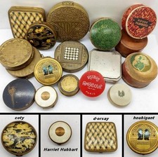 VINTAGE 20s-50s for COLLECTOR MAKEUP VANITY LOT x17 TOP MARK COMPACT POWDER BOX picture