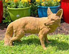Grandin Road Coyote-Wolf Garden Statue Heavy Fired Clay Terracotta Life Sized picture