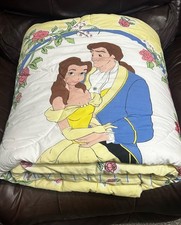 Vtg. Disney Beauty & The Beast comforter featuring Belle and Prince Adam Rare picture