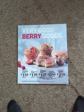 2017 Tim Hortons Berry Goods Store Promo Sign Coroplast Menu Display Timbits picture