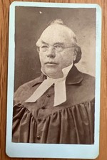c1875 CDV Photo of Protestant Clergy Geneva Gown, Lutheran Likely, Joliet, IL picture