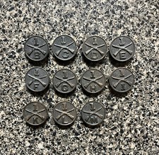 WWI US 1st Infantry C D E F H G I K L Company Collar Disc Insignia Disk Lot x11 picture