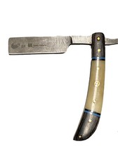 Shaving Straight Razor Damascus Steel Custom made Razor Buffalo Horn Handle picture