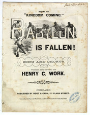 1863  BABYLON IS FALLEN  Southern Black Soldiers ex Slaves Civil War Sheet Music picture