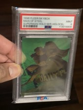 1996 Fleer/Skybox Man Of Steel/Superman Holocel Clear Card, PSA Graded Mint 9 picture