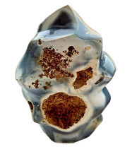 6 Lb. Unique Natural Blue Agate Druzy Hollow Cave Flame Tower picture