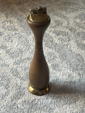 VTG MCM Table Lighter Japan Wood Brass Mad Men Retro Hip Chic picture