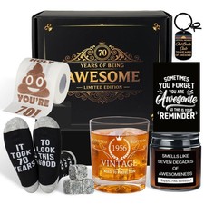 70th Birthday Gifts for Men, 6 Pcs Cool 10 Ounces, gift set picture