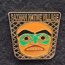 Vintage Saxman Native Village Souvenir Lapel Pin Souvenir picture