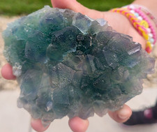 Green Fluorite Cluster Crystal Raw Cube Really Nice Gemstone Mineral Specimen picture