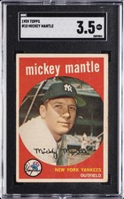 1959 TOPPS #10 MICKEY MANTLE SGC 3.5 picture