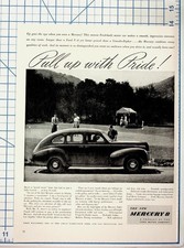 1939 Mercury 8 Car Vintage Magazine Ad Ford Motor Company Ephemera picture