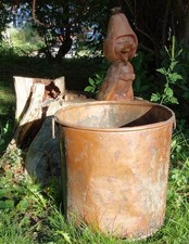 ANTIQUE PRIMITIVE PROHIBITION BEER BAR WHISKY STILL COPPER BOILER POT Patina Old picture