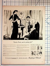 Vintage 1940s Sanforized-Shrunk Fabric Ad Gilbert Bundy Art 