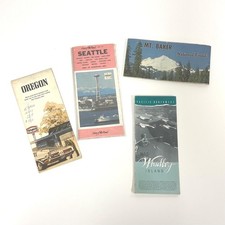 Vtg Road Maps Set of PNW paper ephemera for display, scrapbooking, crafting, etc picture