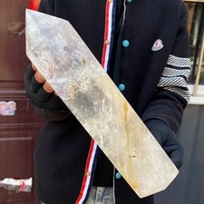 5.8LB Large Natural Clear White Crystal Obelisk Transparent Quartz Energy picture