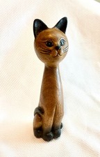 Vintage Handcrafted Wood Folk Art Style Cat picture