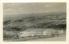 Cripple Creek Colorado RPPC 1937 Sangre De Cristo Range Mountain View Postcard picture
