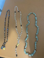 3 Collares: 2 Rosarios de Cristal Facetado y 1 Collar de Amazonita Natural Boho picture