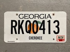 GEORGIA LICENSE PLATE PEACH  🍑 RANDOM LETTERS/NUMBERS/COUNTIES FAIR/GOOD COND. picture