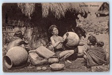 Philippines Postcard Igorot Pottery Near Nipa House 1912 Antique Posted picture