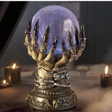 Authentic Grandin Road Halloween Deluxe Celestial Crystal Ball WITCH HANDS READ picture