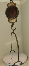 Antique LF&C Hanging Scale With Porcelain Enameled Platform, 30 Pounds picture
