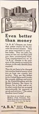 1919 American Bankers Assoc ABA Cheques Original Antique Print Ad picture