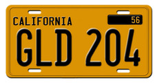 American Graffiti Bob Falfa 55 Chevy GLD 204 Aluminum Prop License Plate tag picture