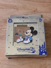 Disney Trader Mickey Mini Jumbo 25th Anniversary Pin w/ DL Hidden Mickeys picture