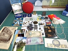 Vintage Miscellaneous Lot Pinbacks, Jewelry, Toys, Postcards, Jacks, More picture