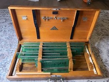 Vintage Mid Century Albert Nestler Lahr I/B lettering stencil set w/ key picture