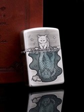 Zippo Armor Custom Lighter Cat to Tiger Design – Inspirational Quote Gift picture