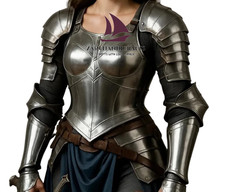ZAIN Steel Armor Set 18 Gauge Valkyrie Suit LARP Cosplay Costume Women's Gift picture