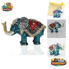 Truly Unique Blue Elephant Jewelry Box - Handcrafted Eco-Gift for Any Occasion picture
