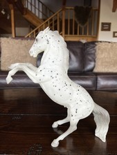 Vintage Breyer Black Leopard Appaloosa Fighting Stallion #709 USA 1988-1990 picture