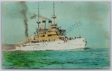 K36/ Ship RPPC Postcard c10 U.S.S. Wisconsin Battleship Navy Color 278 picture
