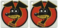 3dRose Cute Small Dog Dachshund in Red Circle Key Chain 2 Pack New  picture