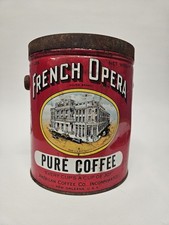 Vintage French Opera Pure Coffee American Coffee Co. Can no Handle Sealed picture
