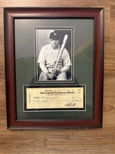 Babe Ruth Framed Photo 1946 Chase Bank Check REPLICA Repligraph Yankees picture