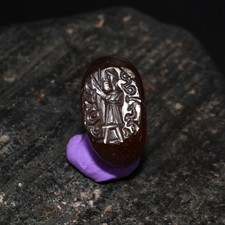 Old Authentic Ancient Near Eastern Sassanian Agate Stone Intaglio Seal Bead picture