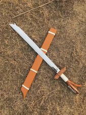 Moro Kampilan Antique Sword Carbon Steel Philippines Sword with Scabbard picture