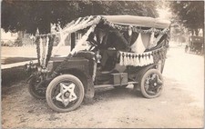 RPPC Early Automobile Decorated for Parade Maquoketa Iowa 1909 picture